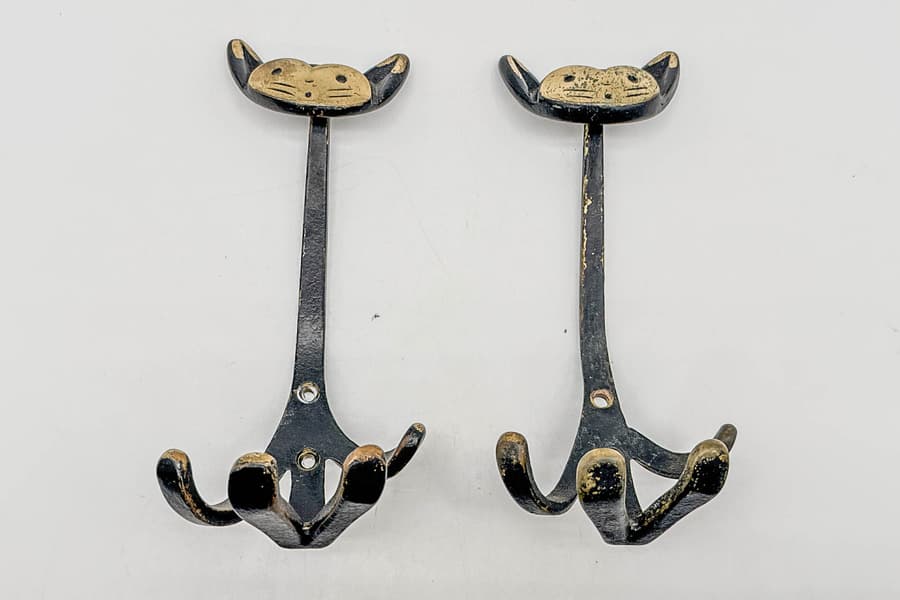 2 Metall Kleiderhaken